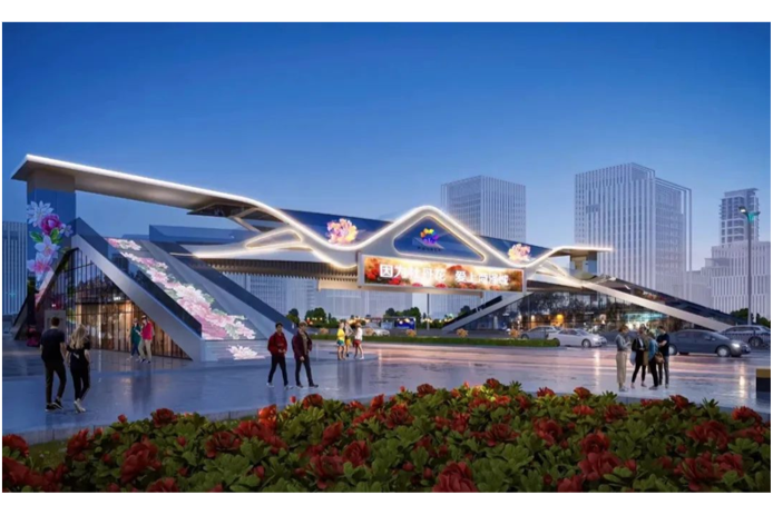 菏澤城市新地標(biāo)！堯舜牡丹天橋亮相曹州牡丹園景區(qū)